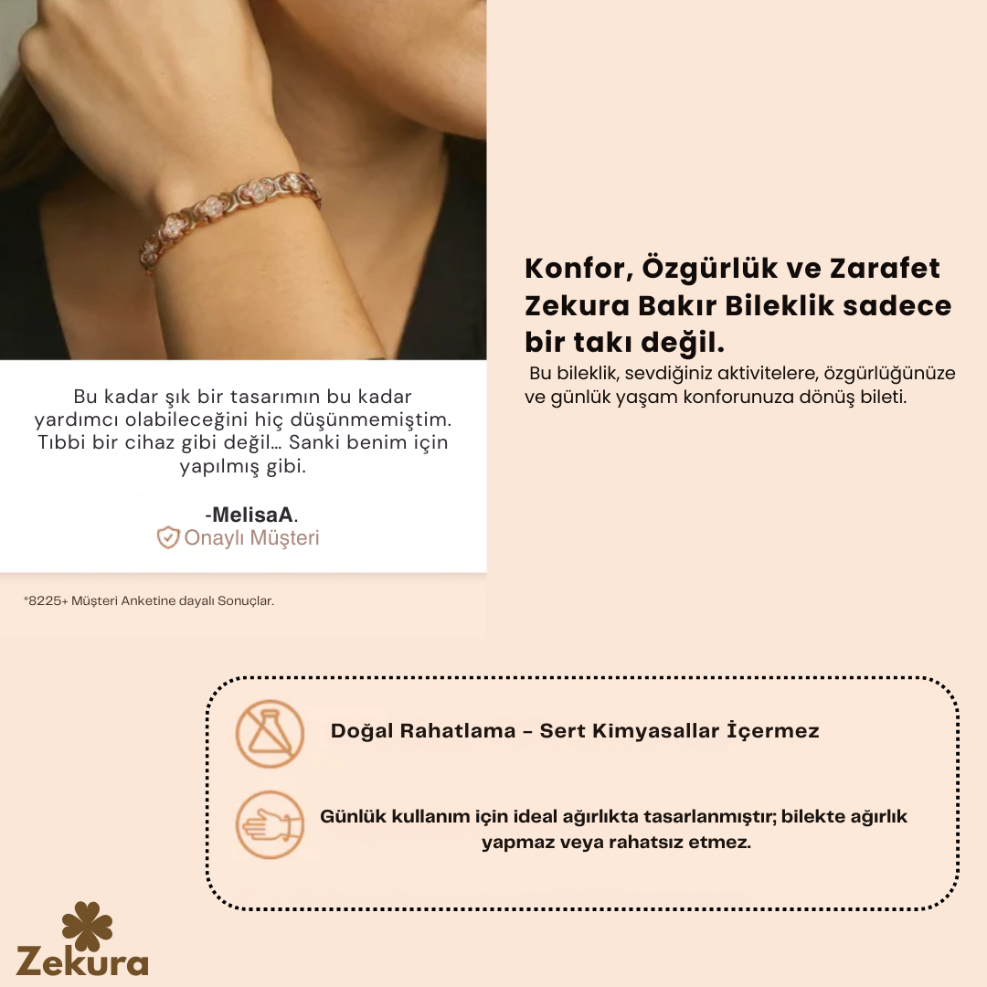 Zekura™ Doğal Bakır Bileklik